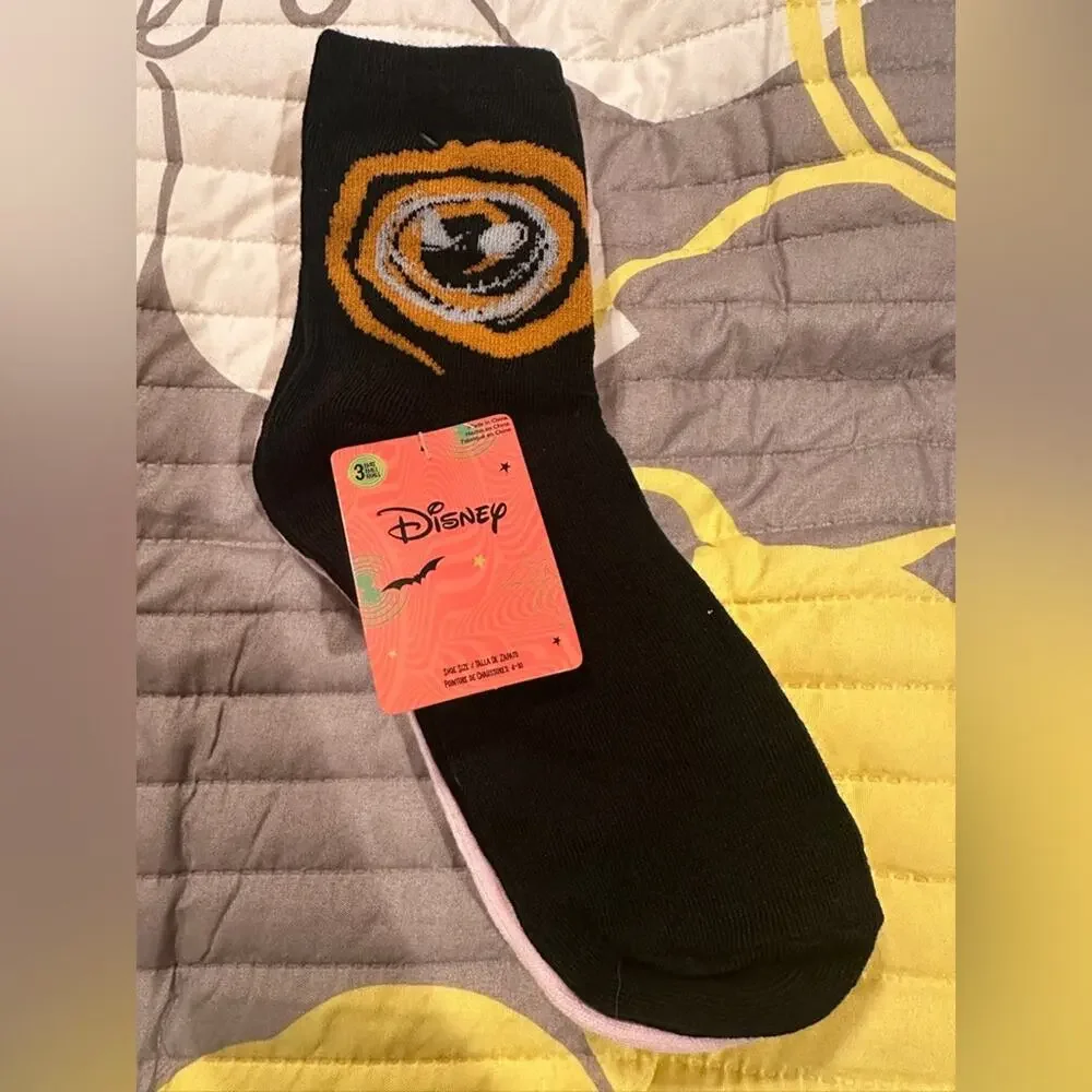 NWT Nightmare Before Christmas 3-Pack Socks Jack Skellington Zero Sally Sz 4-10
